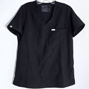 Figs Women's Catarina One-Pocket Scrub Top™ Size M Black Uniform Medical EUC